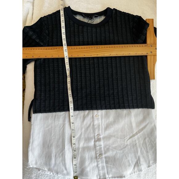 $82 English Factory Navy Blue White Combo Layered Shirt Sweater Top Preppy Sz-S - Picture 5 of 10